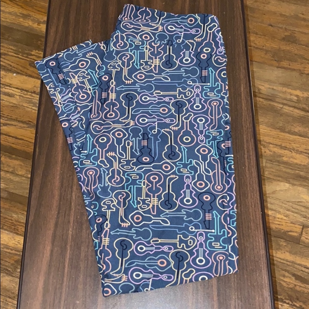 Lularoe TC leggings Unicorn Guitar Print NWOT